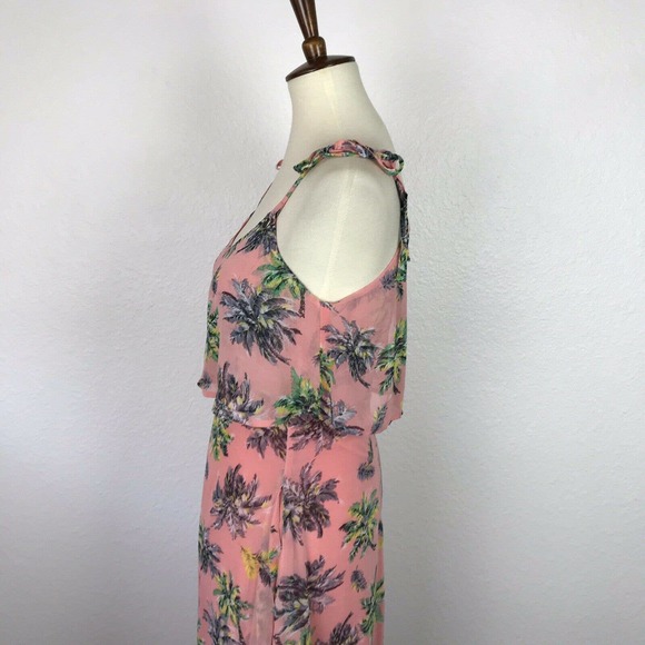 Line + Dot Ruffled Riza Palm Tree Midi Tank Dress - Picture 3 of 12